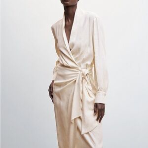 Mango Cream Wrap Dress